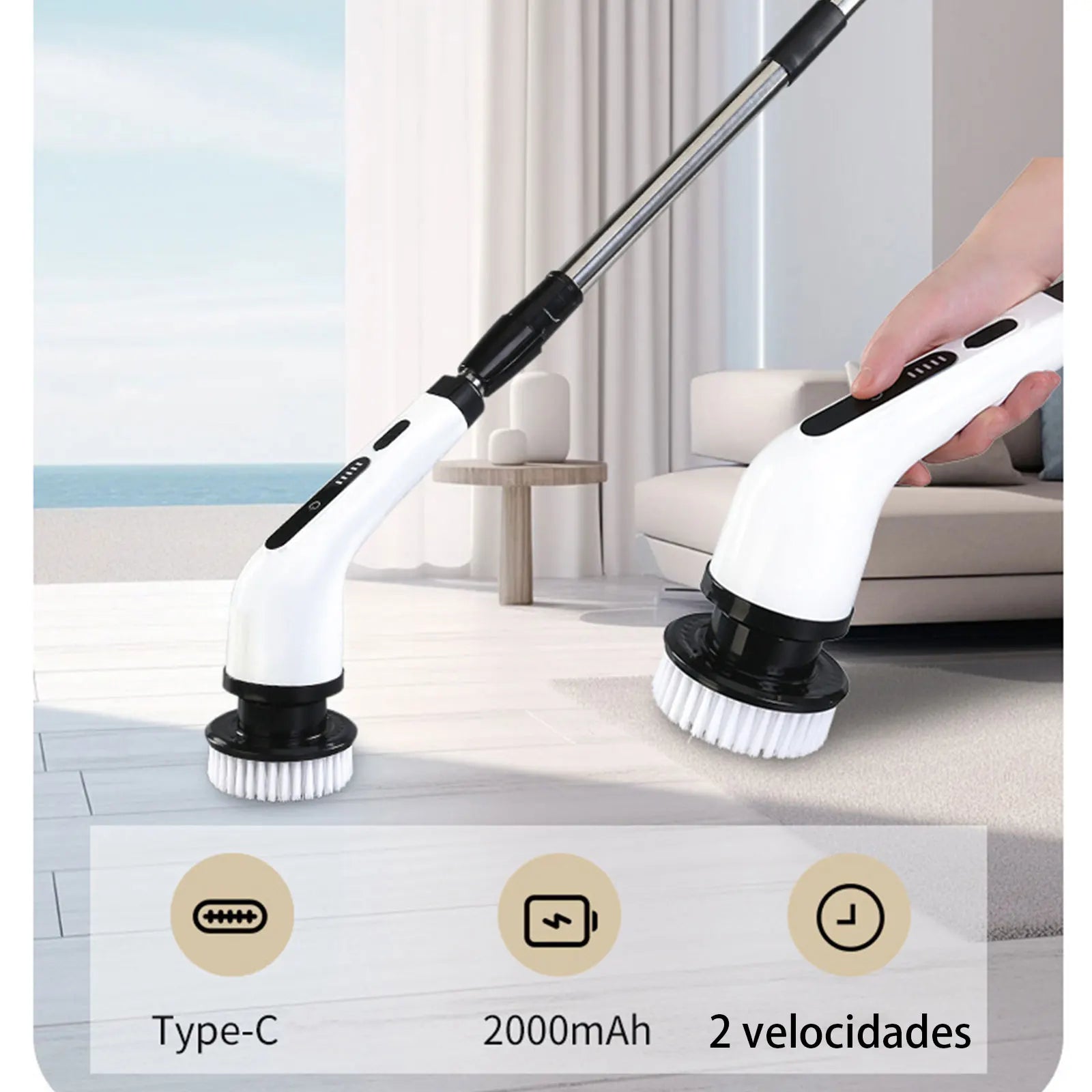 Cepillo Eléctrico de Limpieza 9 en 1 – 2000 mAh