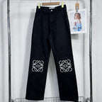 Wide-Leg Black Jeans