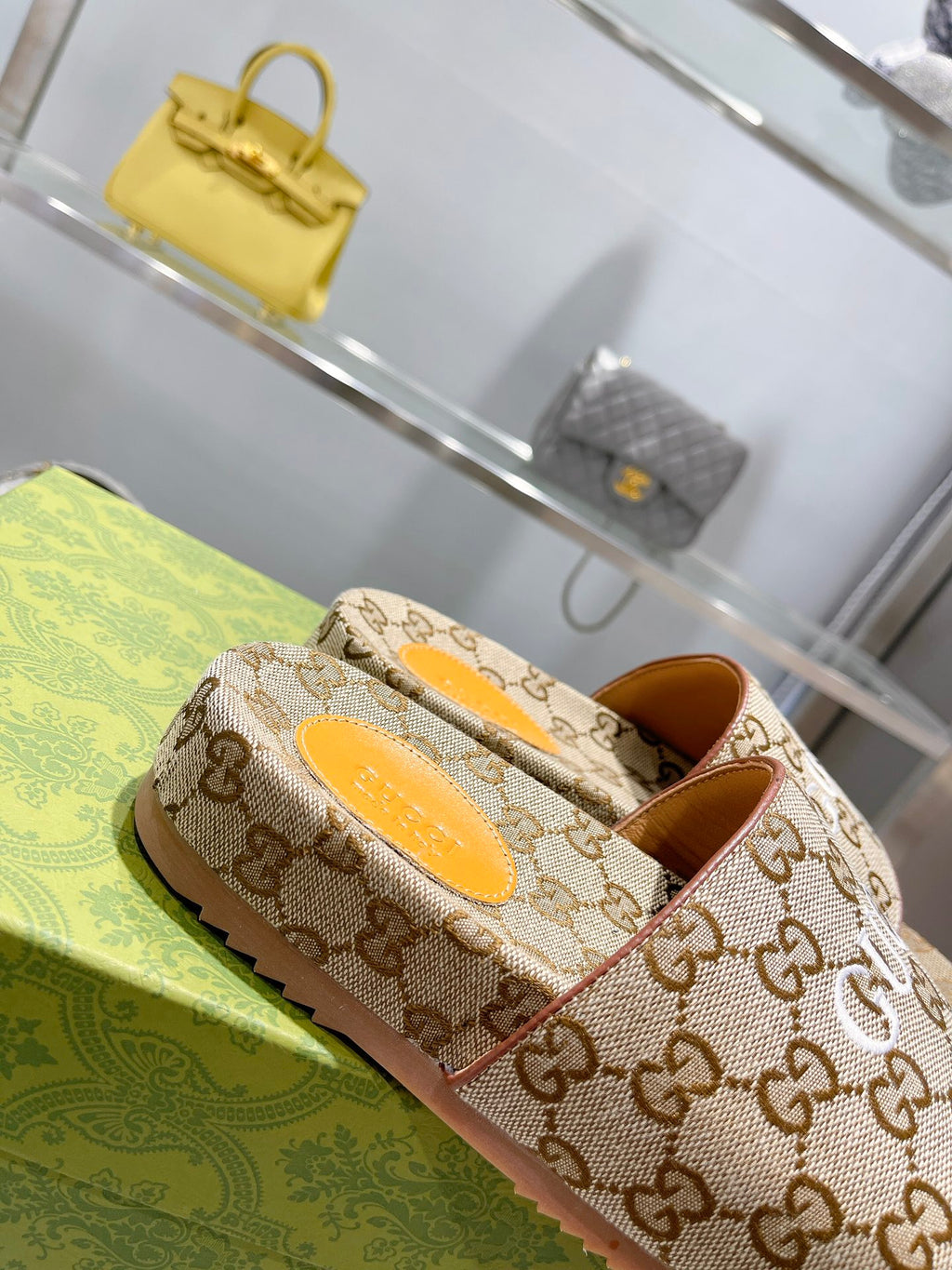 Luxury Monogram Platform Slides