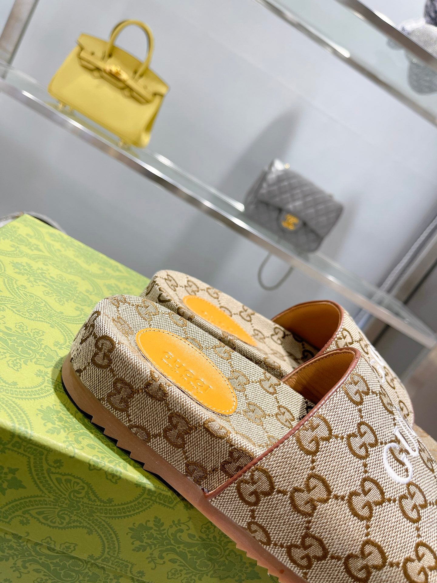 Luxury Monogram Platform Slides