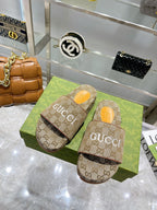Luxury Monogram Platform Slides