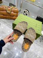Luxury Monogram Platform Slides
