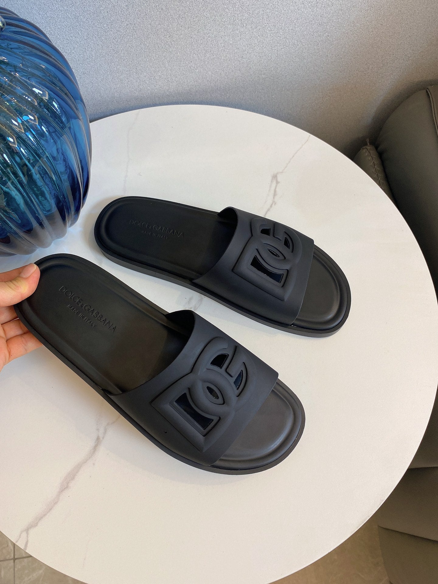 Luxury Black Slide Sandals