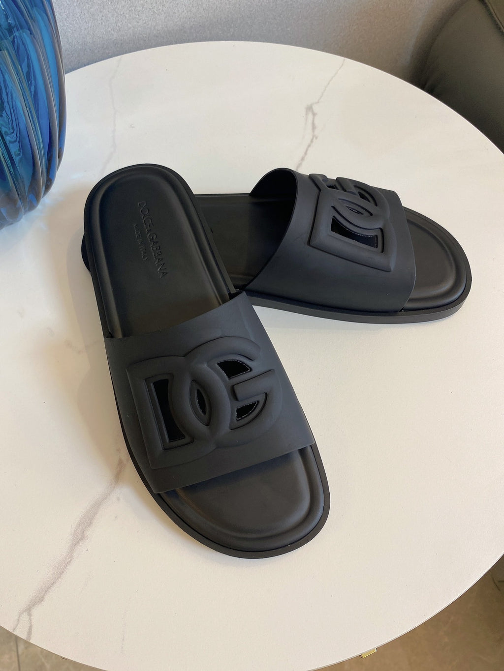 Luxury Black Slide Sandals